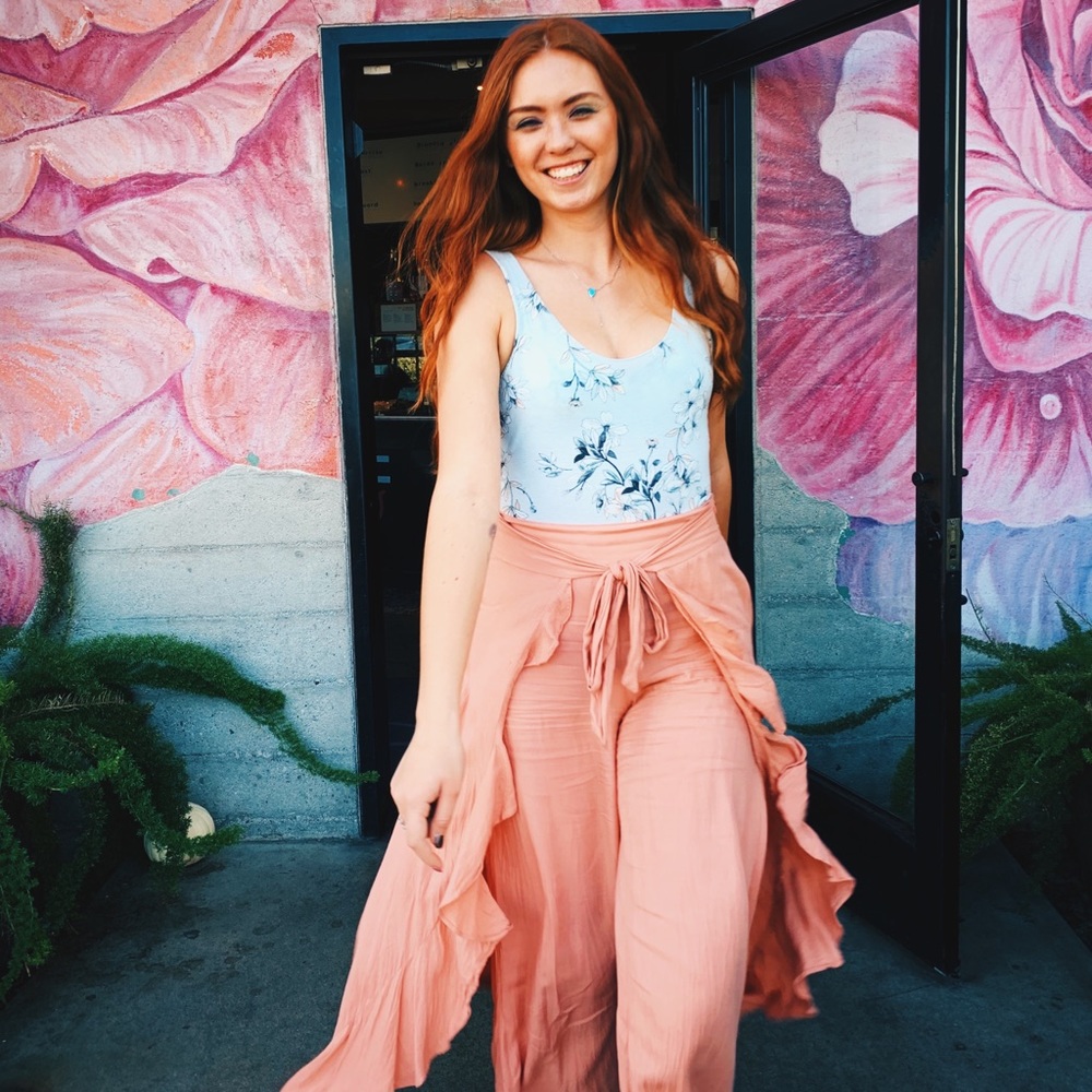 Free People pink wraps pants/skirt - Picture 1 of 15